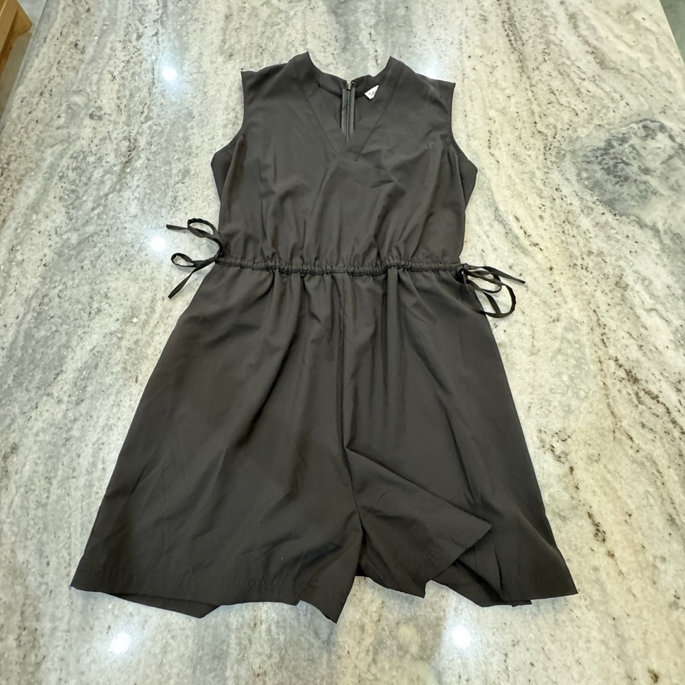 Calvin Klein Women's 14 Large Black Short Romper Jumper Tie Waist